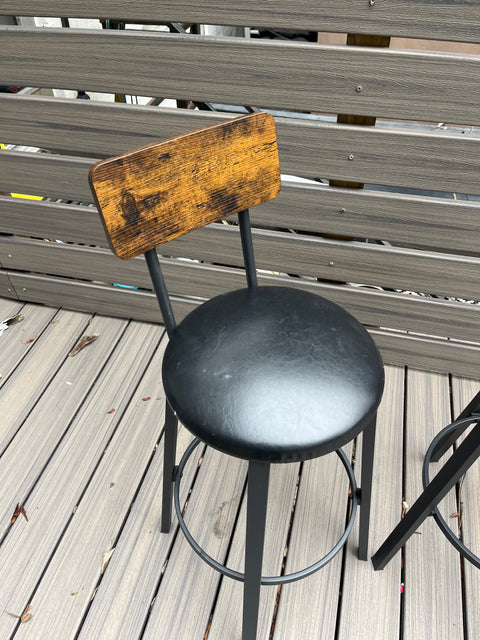 Two Industrial Farmhouse Style Barstools, H29"