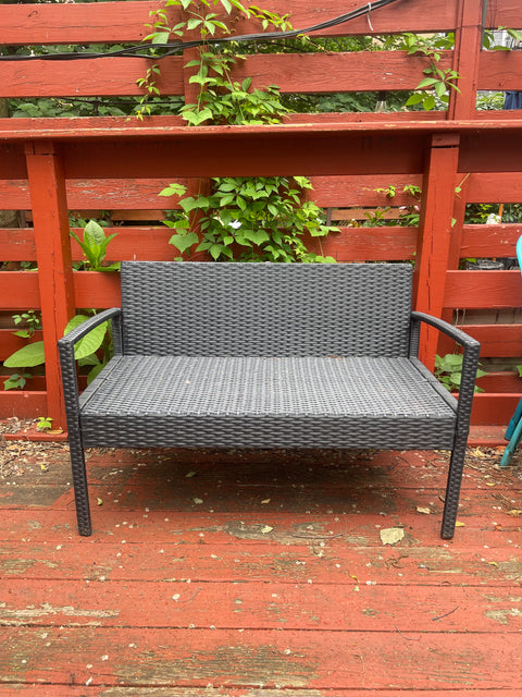 2 People Rattan Garden Bench