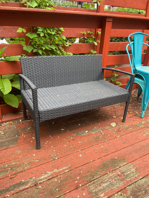 2 People Rattan Garden Bench