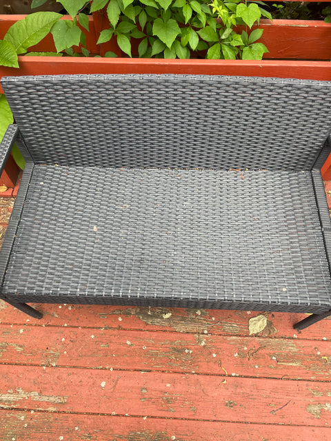 2 People Rattan Garden Bench