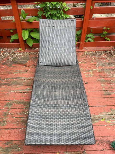 Wicker Outdoor Lounge Chair, 28" Wide & 80" Long