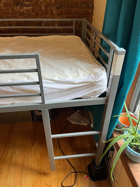 DHP Junior Twin Metal Loft Bed with Slide