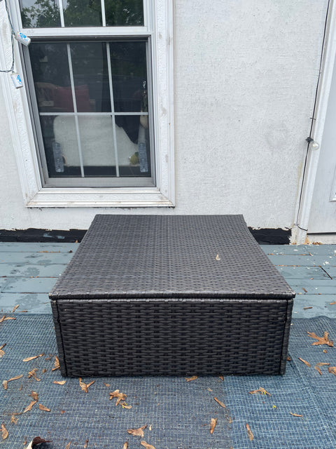Rattan Storage Coffee Table, 29x29"