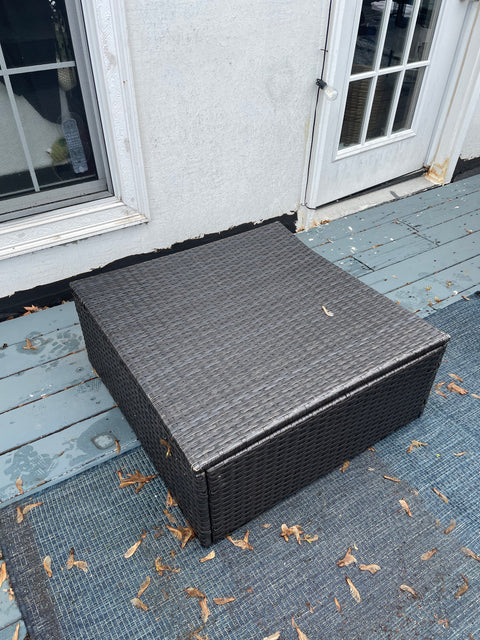 Rattan Storage Coffee Table, 29x29"