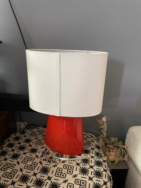Modern Red Table Lamp, Needs New Shade