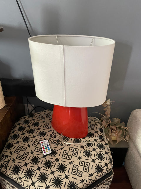 Modern Red Table Lamp, Needs New Shade