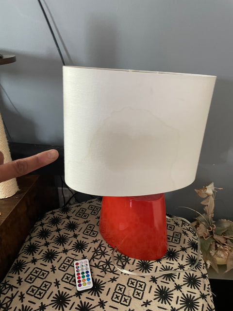 Modern Red Table Lamp, Needs New Shade