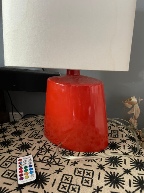 Modern Red Table Lamp, Needs New Shade
