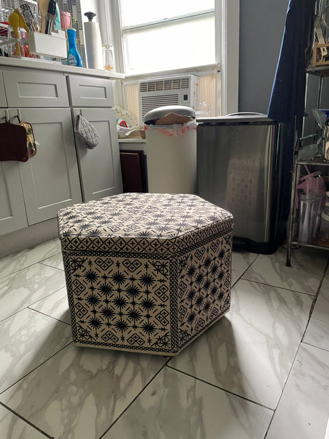 Patterned Storage Ottoman, 23"