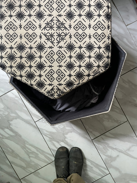 Patterned Storage Ottoman, 23"