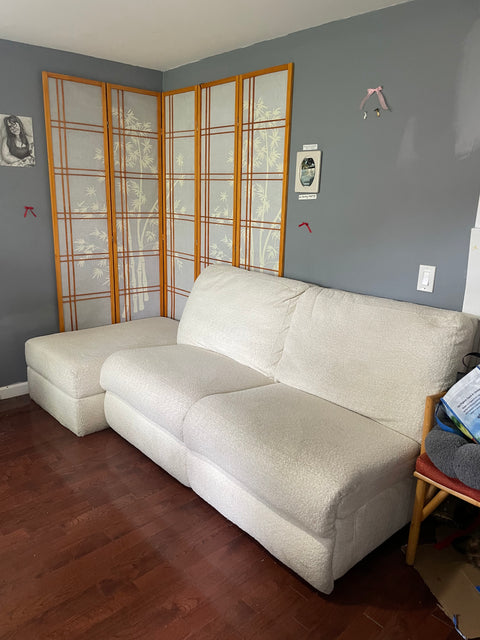 Cozy White Sectional Sofa, Clean/Smells Good Too