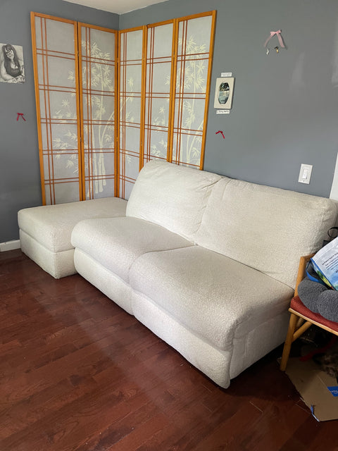 Cozy White Sectional Sofa, Clean/Smells Good Too