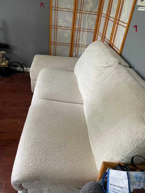 Cozy White Sectional Sofa, Clean/Smells Good Too