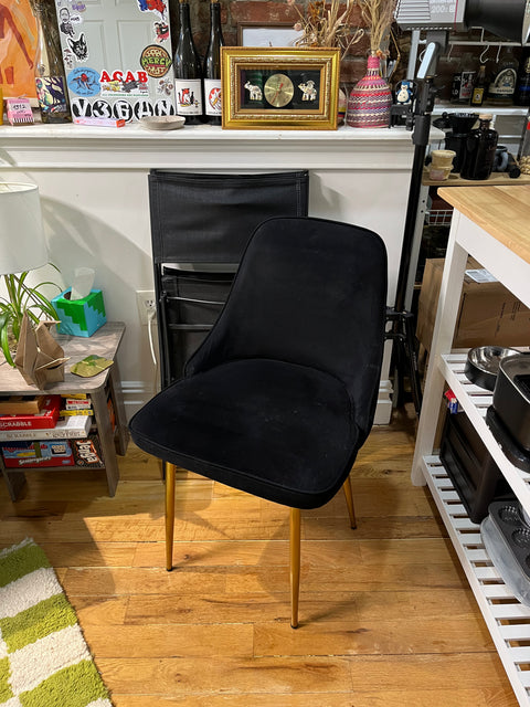 Black Velvet Dining Chair