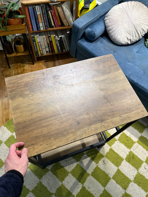 Industrial-style Rolling Side Table/bar Cart, W24xD16xH34"