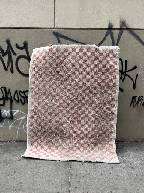 Checkered Shag Area Rug, 60x80"