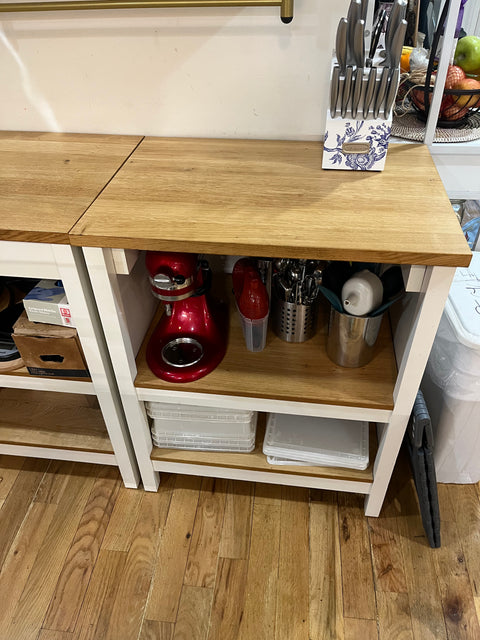 IKEA TORNVIKEN Kitchen Island With Nice Oak Wood, No Drawer, W28.5xD20.5xH35.5"