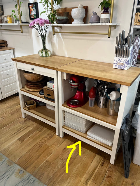 IKEA TORNVIKEN Kitchen Island With Nice Oak Wood, No Drawer, W28.5xD20.5xH35.5"