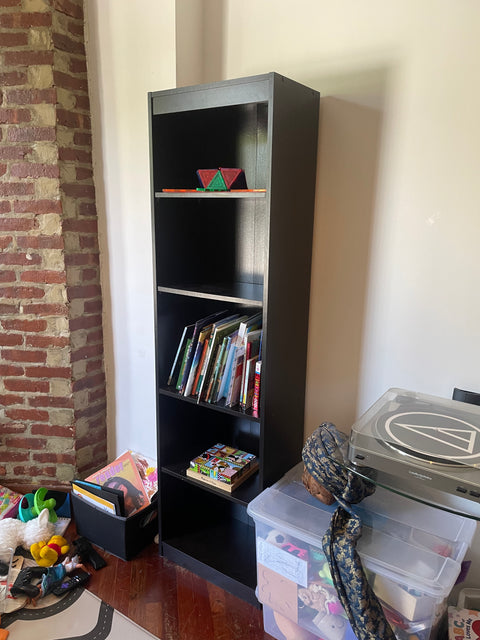 Tallass Black Bookcase, 70x12x19"
