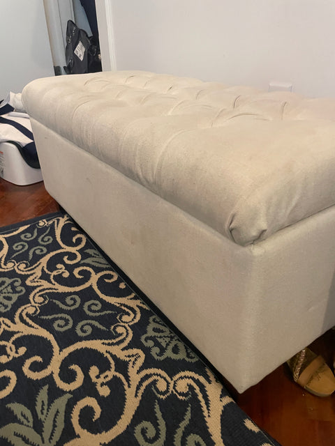 Tufted Storage Ottoman, 40x17"