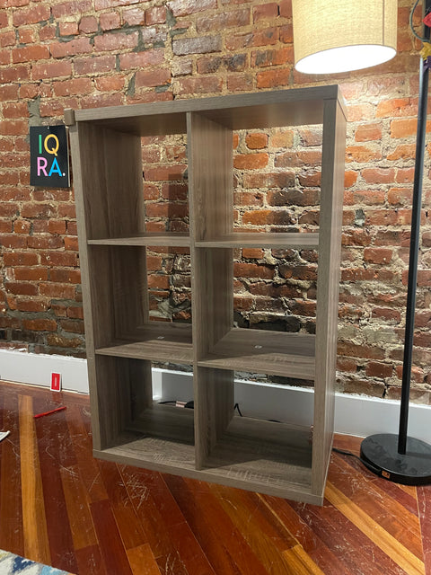Grey Open Bookcase, 44Hx30Wx14.5D"