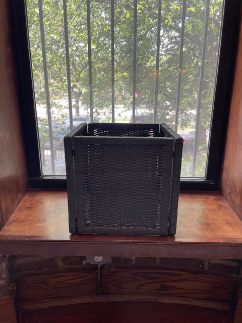 Black Woven Storage Cube, 12.5"
