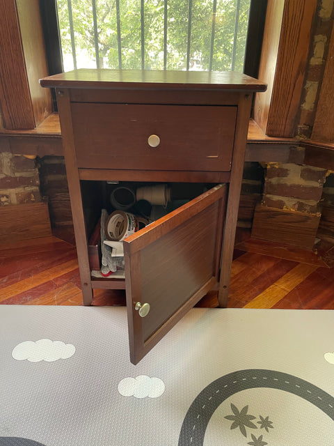 Wooden Nightstand, 15Dx19Wx25H"