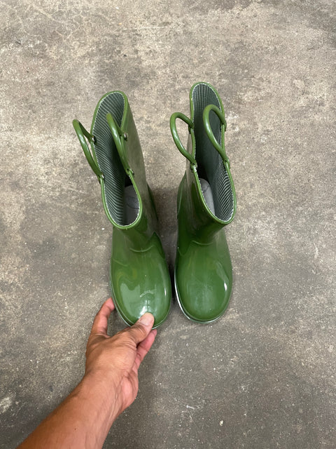 Green Garden Rain Boots, 2 US M