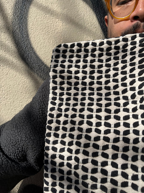 Pretty Black and White Textured Pillow Covers, 18x18"