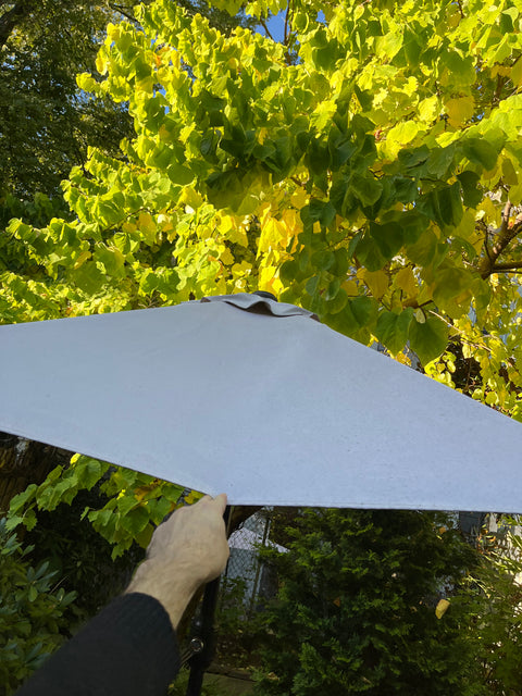 Patio Umbrella & Stand with Crank and Push Button to Tilt