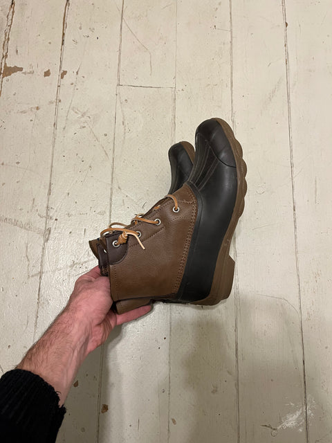 Sperry Brown Duck Ankle Boots, Size US 8W or EU 39