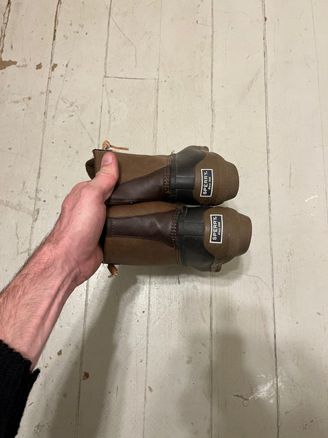 Sperry Brown Duck Ankle Boots, Size US 8W or EU 39