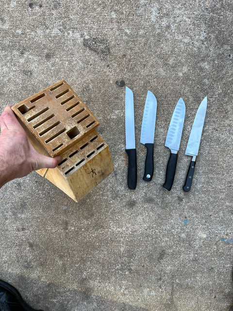 Some Super Good Kitchen Knives (Wüsthof, OXO, Ja Henckels) & A Free Knife Block