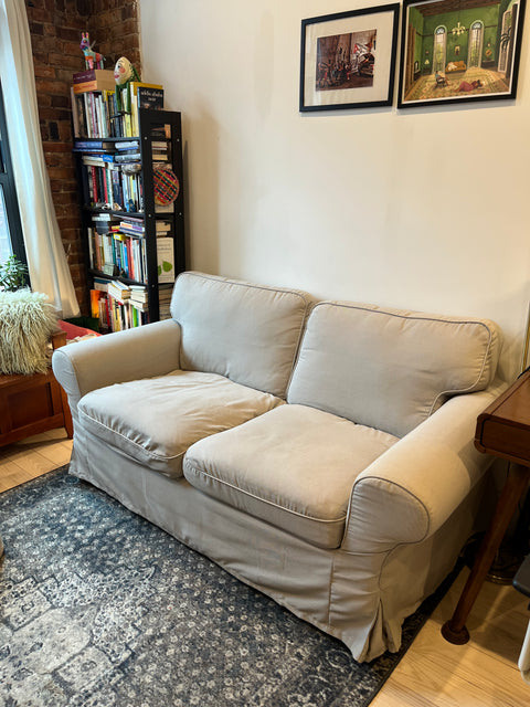 IKEA Ektorp 2-seat Sofa, One Slipcover Zipper Needs Repair