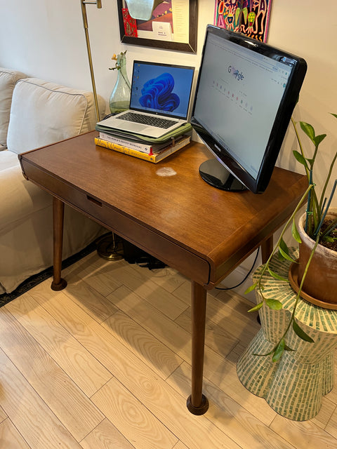 Mid Century Style Rubberwood Writing Desk, W39xD24xH29"
