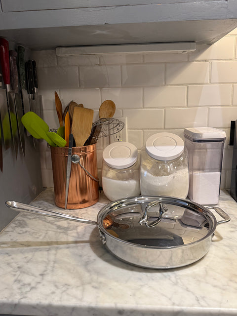 All-Clad D3 Stainless Steel Sauté Pan With Lid,  3Qt
