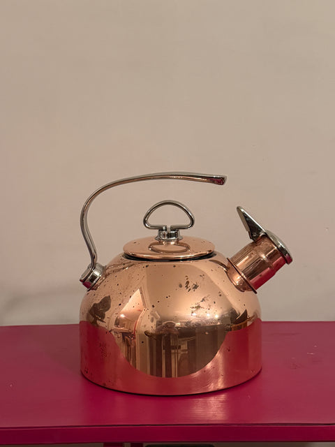 Pretty Chantal Classic Whistling Tea Kettle With Copper Finish