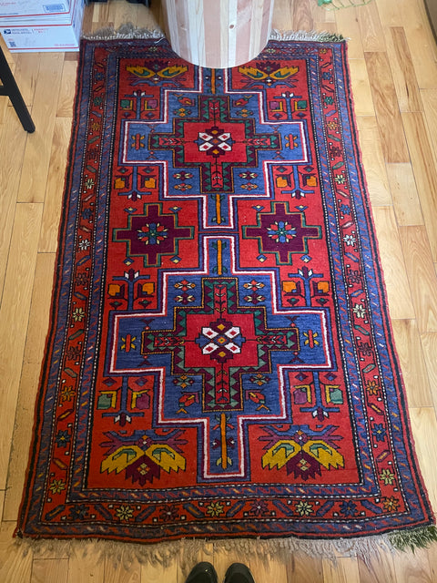 Colorful Geometric Afghan Area Rug, 40x76"