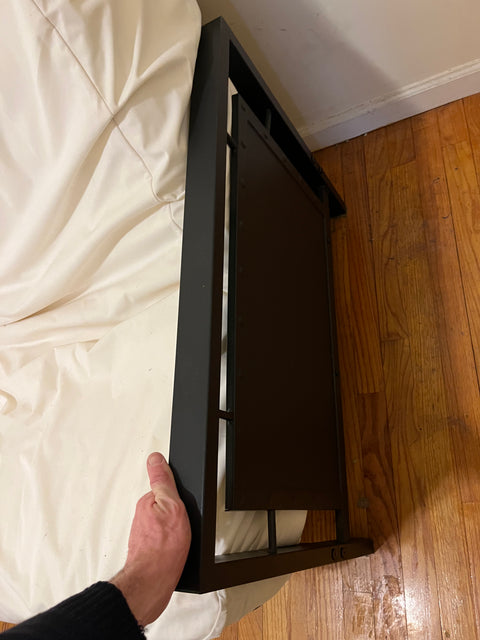 DHP Henley Metal Arm Futon, Converts To A Full Size Sleeper With Mattress & Cover