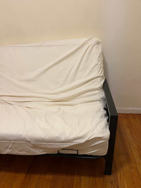 DHP Henley Metal Arm Futon, Converts To A Full Size Sleeper With Mattress & Cover