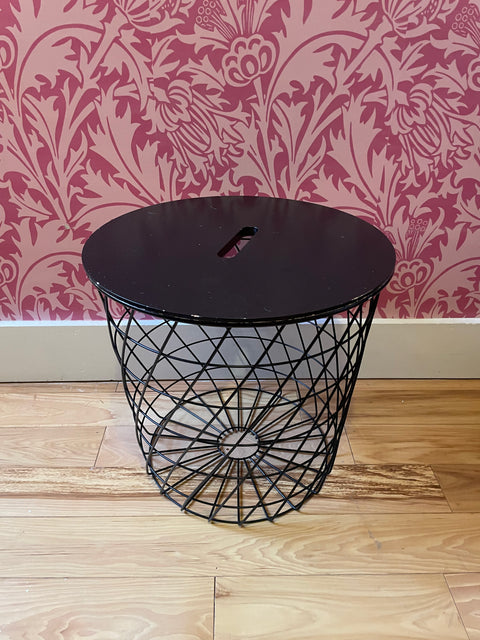 Kvistbro Storage Table in Black, 17x16"