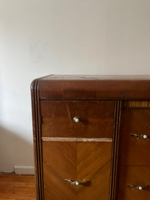 Antique (& Heavy) Wooden Dresser That Needs Love, W58xD21xH36"
