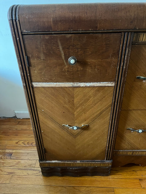 Antique (& Heavy) Wooden Dresser That Needs Love, W58xD21xH36"