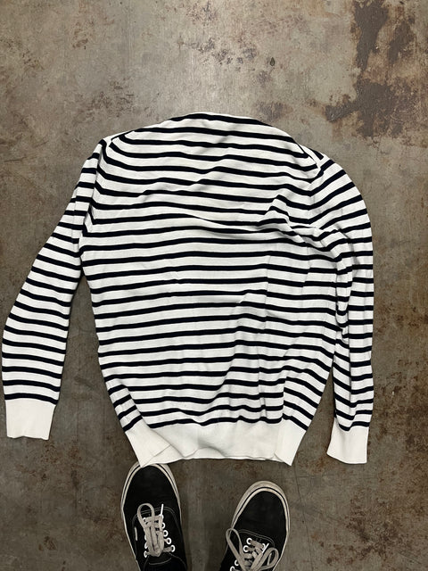 J. Crew Long-sleeve Striped Cotton Crewneck Sweater, Size S