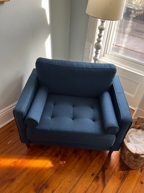 Lifestyle Solutions Lexington Chair in Navy Blue, W40xD27xH30"