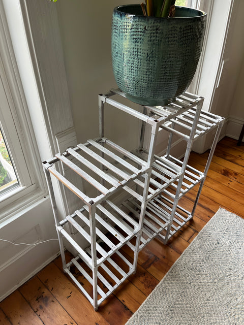 Hand-painted 3 Tier Plant Stand, W35xD12xH32"