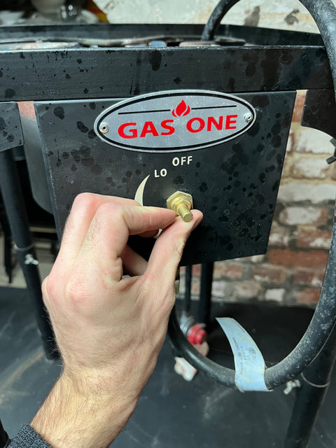 Gas One High-Pressure 1-Burner Propane Outdoor Stove With Half Full Propane Tank