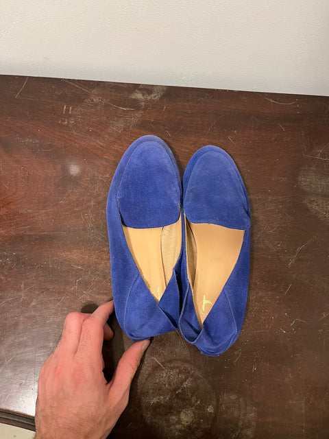 Fancy Otisopse Blue Suede Italian Loafers, Size EU 39