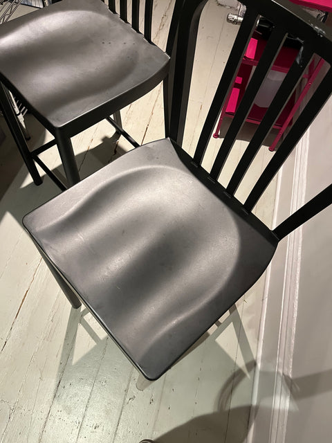 Set of Aluminum Bar Stools, H26"
