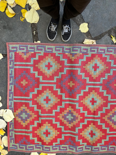 Colorful Outdoor Patterned Mat, 4x6ft
